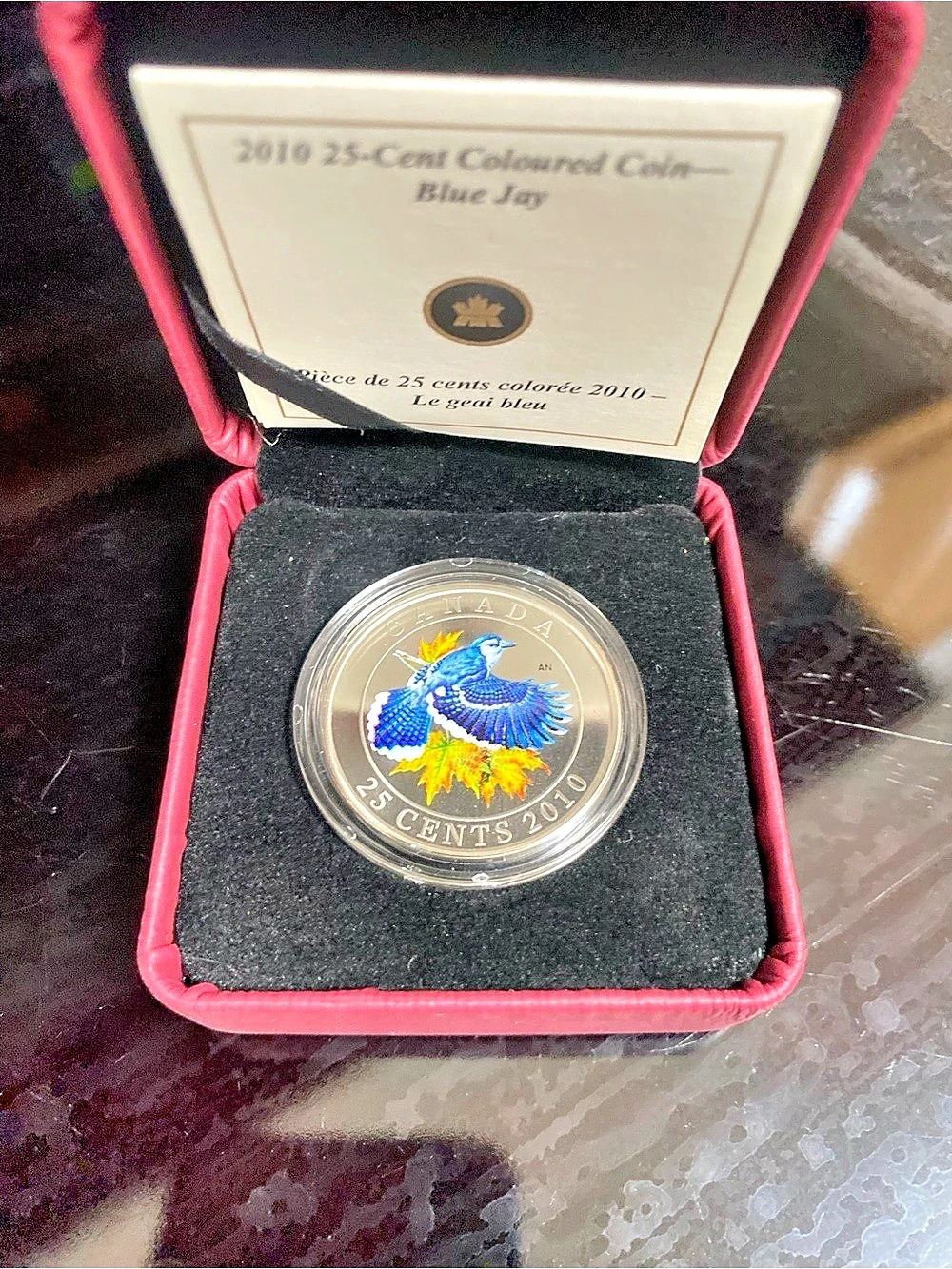 Royal Canadian Mint 2010 25-Cent Coloured Coin - Blue Jay Blue Jay Coin